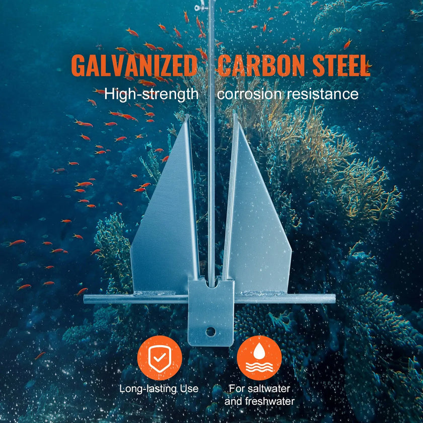 VEVOR Anchor Kit, 13 LBS Hot-Dipped Galvanized Steel Anchor with 7.9' Chain, 101' Rope and Two 0.4