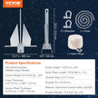 VEVOR Anchor Kit, 8.5 LBS Hot-Dipped Galvanized Steel Anchor with 7.9' Chain, 75' Rope and Two 0.4