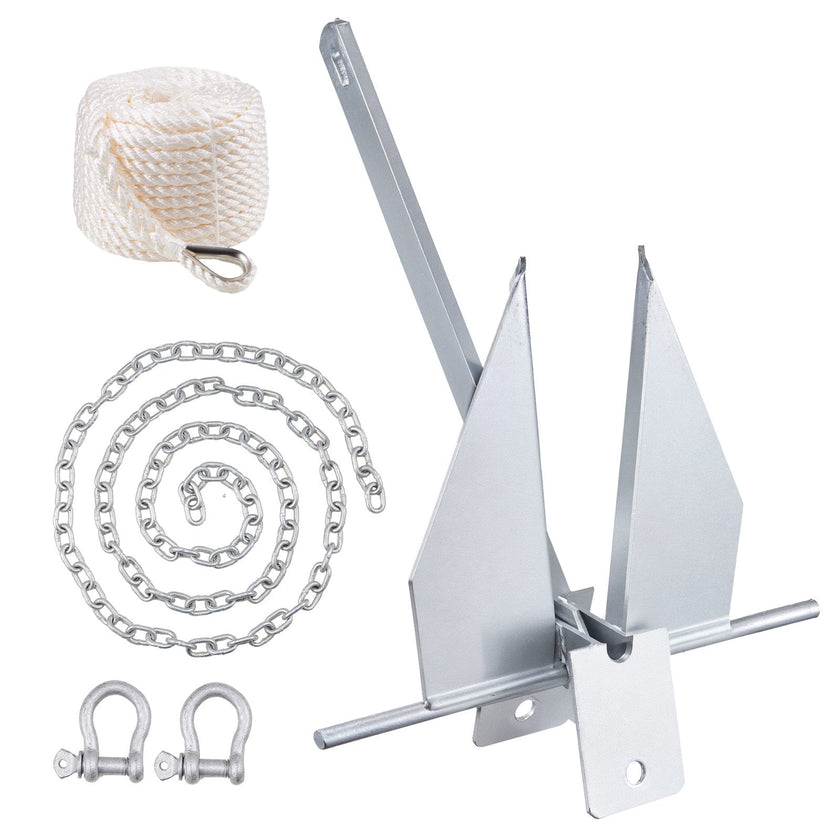 VEVOR Anchor Kit, 8.5 LBS Hot-Dipped Galvanized Steel Anchor with 7.9' Chain, 75' Rope and Two 0.4