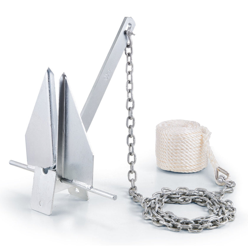 VEVOR Anchor Kit, 8.5 LBS Hot-Dipped Galvanized Steel Anchor with 7.9' Chain, 75' Rope and Two 0.4