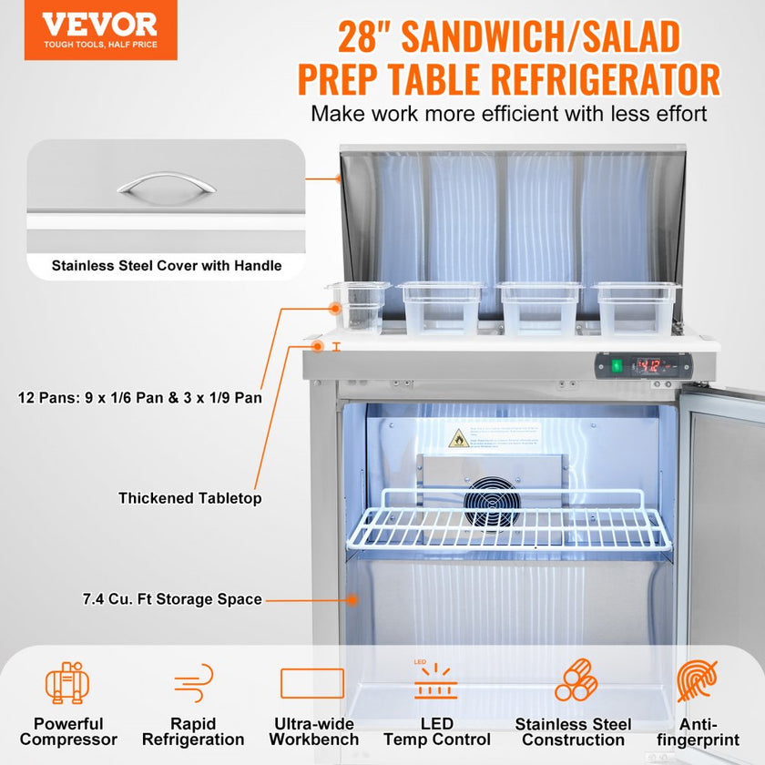 VEVOR Commercial Refrigerator 28