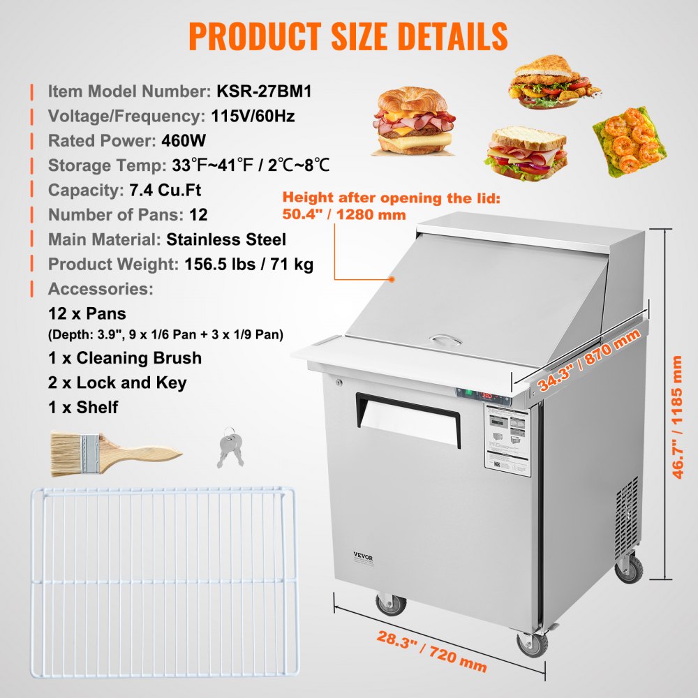 VEVOR Commercial Refrigerator 28