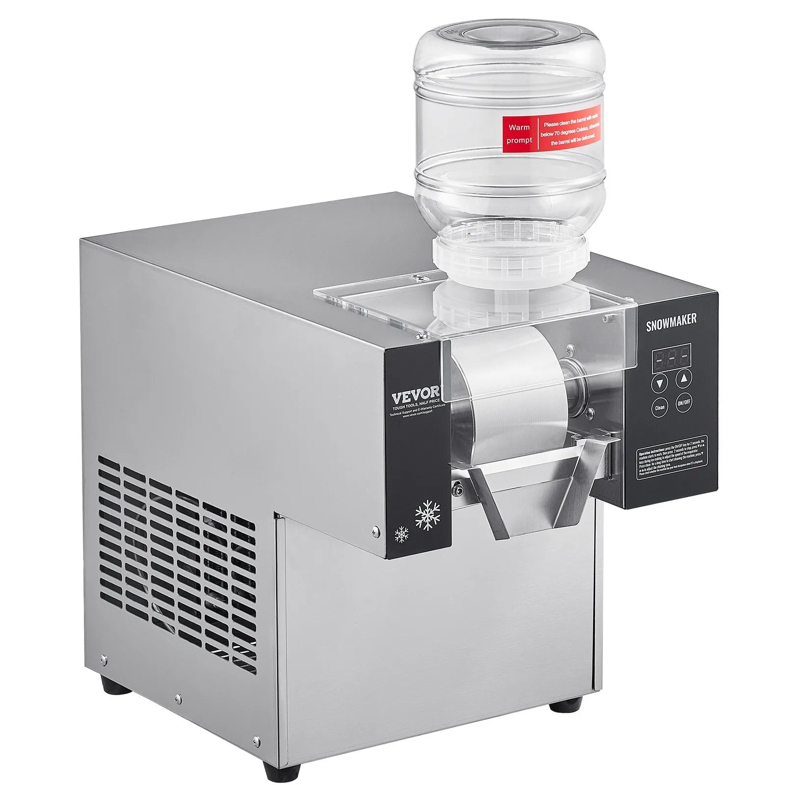 VEVOR Commercial Snowflake Ice Machine 176LBS/24H Stainless Steel for Ice Cream