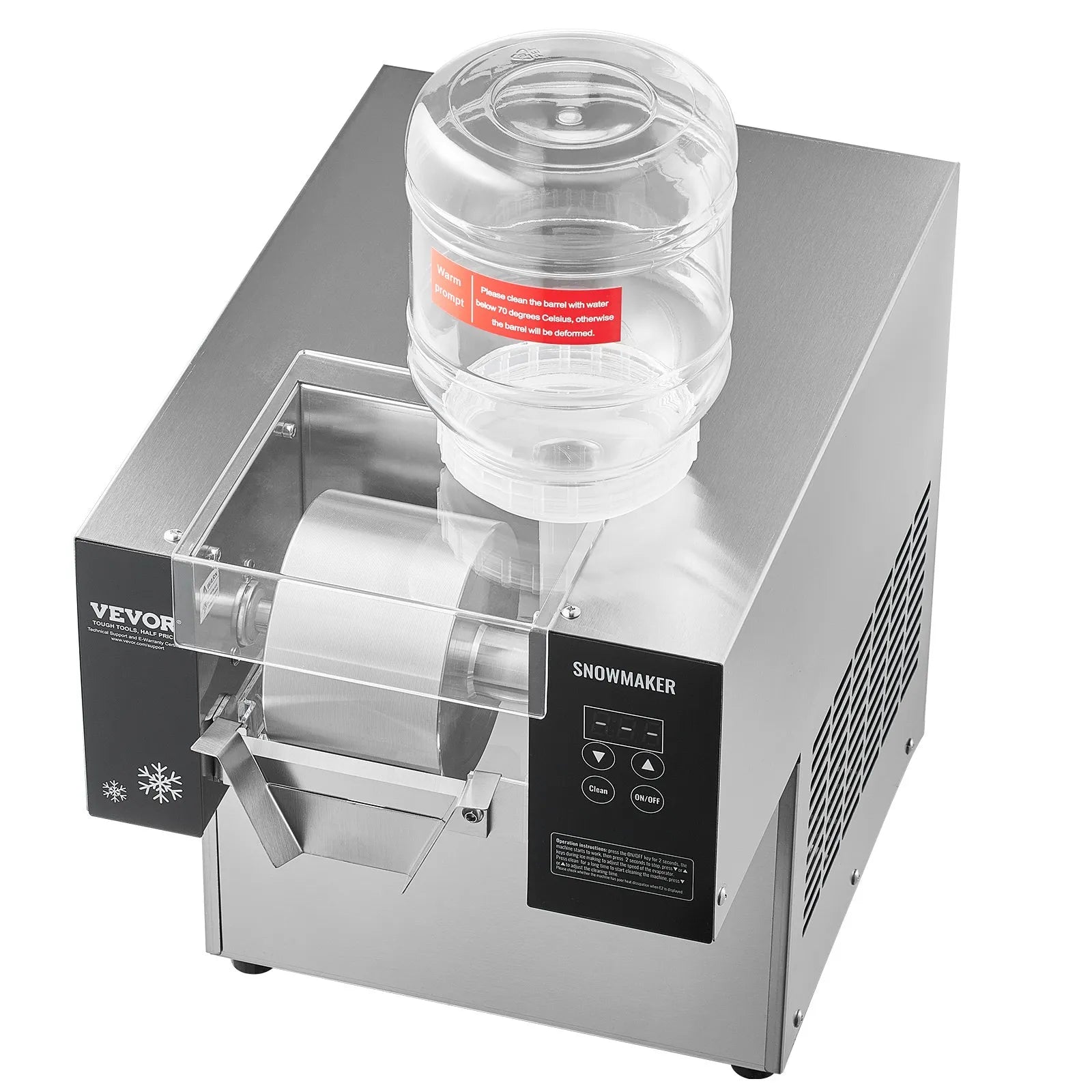 VEVOR Commercial Snowflake Ice Machine 176LBS/24H Stainless Steel for Ice Cream