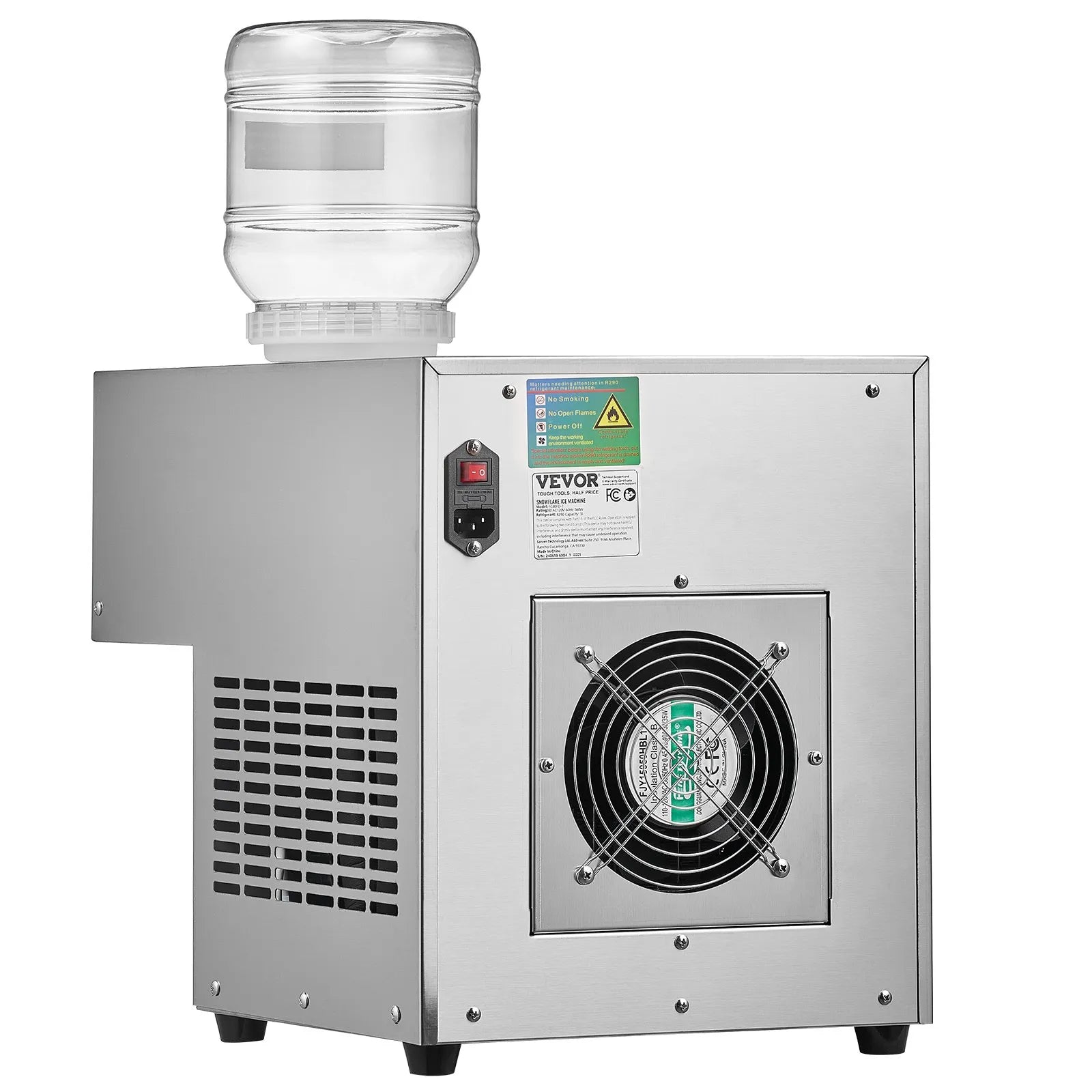 VEVOR Commercial Snowflake Ice Machine 176LBS/24H Stainless Steel for Ice Cream