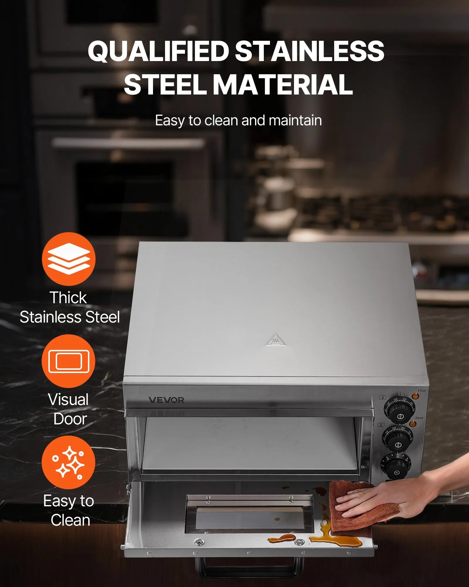 VEVOR Commercial Countertop Pizza Oven Electric Pizza Oven for 16