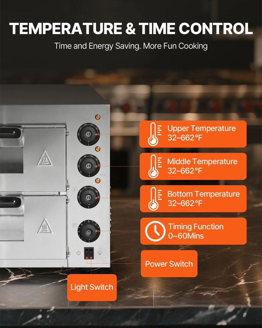 VEVOR Commercial Countertop Pizza Oven Electric Pizza Oven for 14