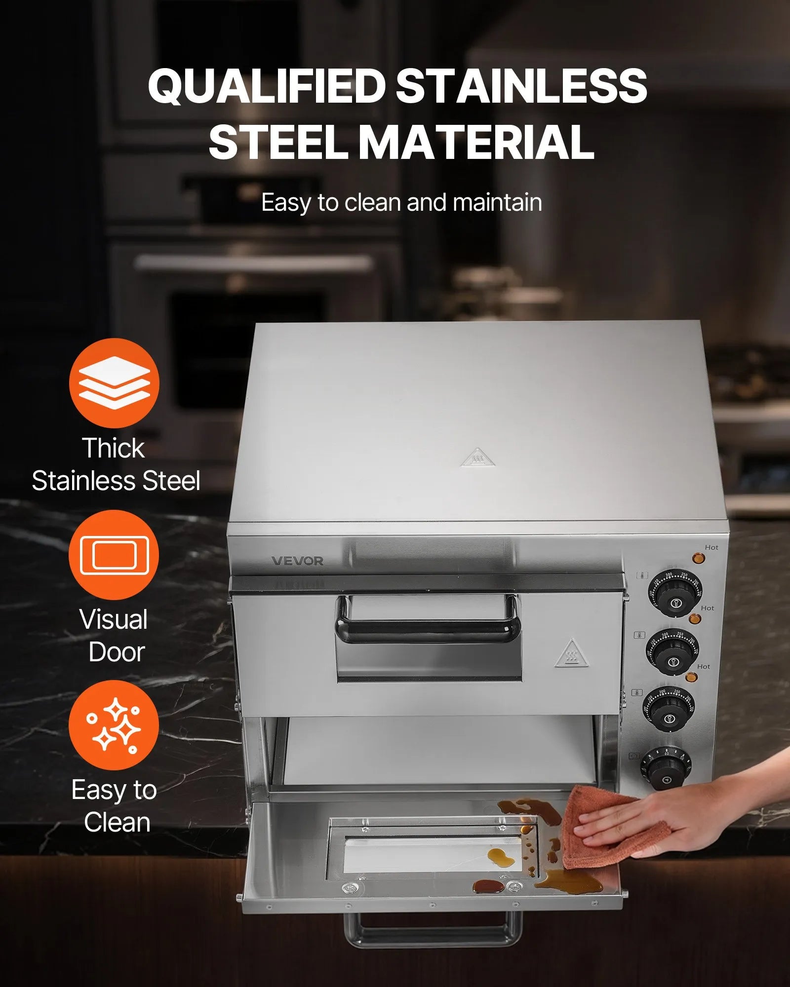 VEVOR Commercial Countertop Pizza Oven Electric Pizza Oven for 14