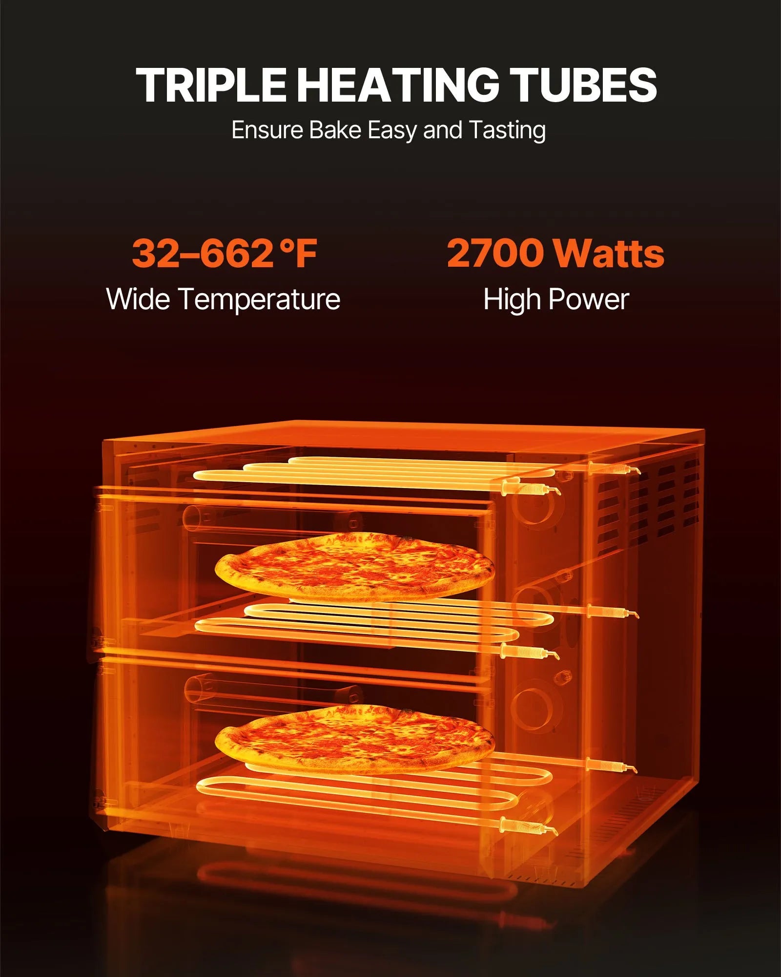 VEVOR Commercial Countertop Pizza Oven Electric Pizza Oven for 14