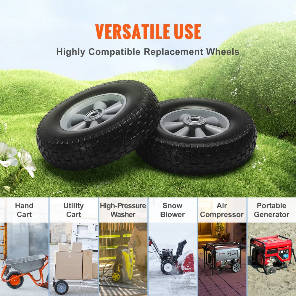 VEVOR Solid PU Run-Flat Tire Wheel, 10