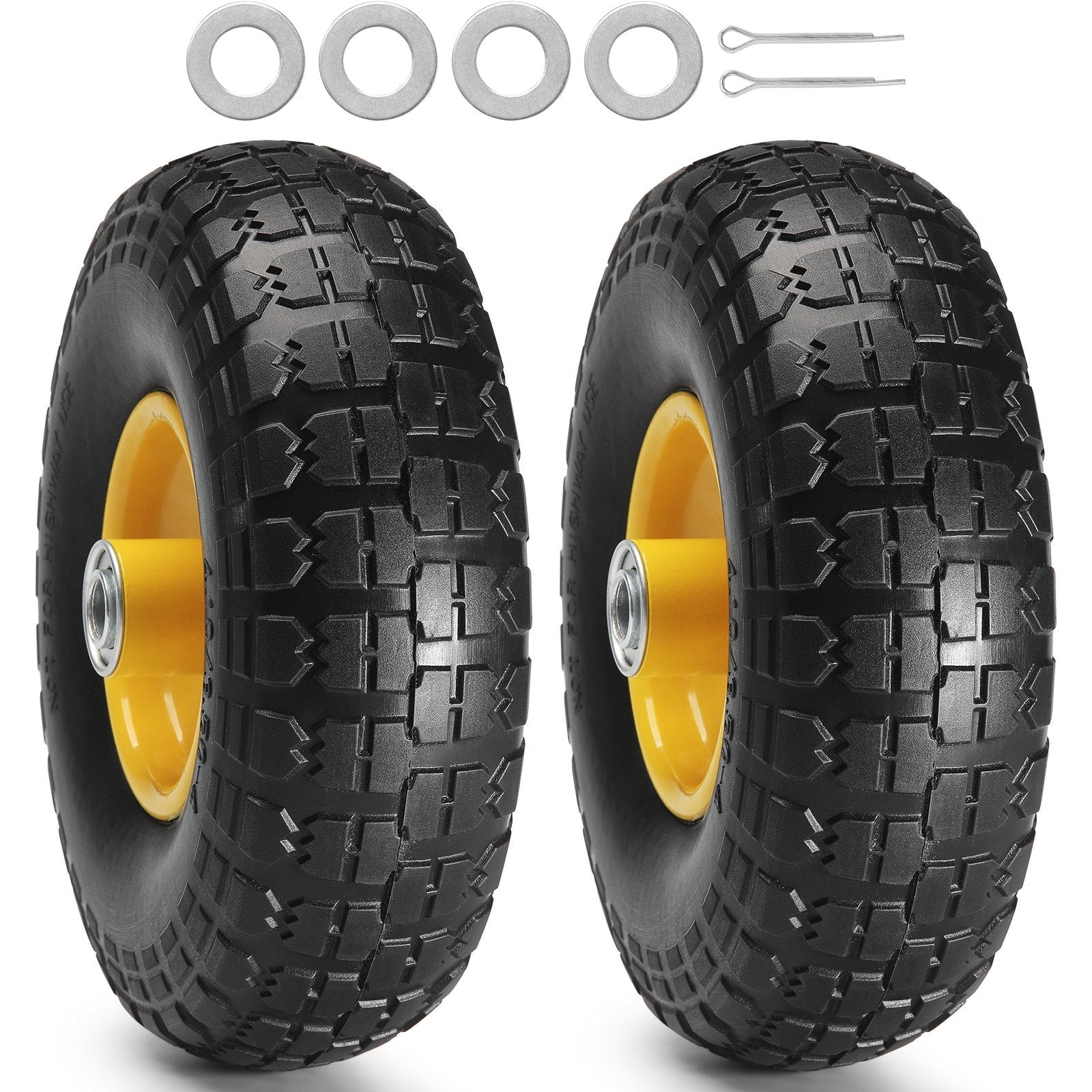 VEVOR Solid PU Run-Flat Tire Wheel, 10