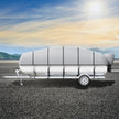 VEVOR Pontoon Boat Cover, 19'-20' Waterproof Trailerable Pontoon Cover, 800D Marine Grade PU Oxford Fabric, with Motor Cover, 16 Windproof Buckle Straps, Fits for 19'-20'L, Beam Width to 96