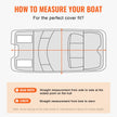 VEVOR Pontoon Boat Cover, 23'-24' Waterproof Trailerable Pontoon Cover, 800D Marine Grade PU Oxford Fabric, with Motor Cover, 16 Windproof Buckle Straps, Fits for 23'-24'L, Beam Width to 102