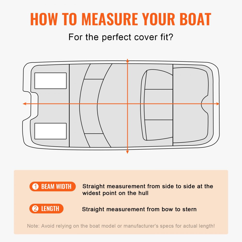 VEVOR Pontoon Boat Cover, 23'-24' Waterproof Trailerable Pontoon Cover, 800D Marine Grade PU Oxford Fabric, with Motor Cover, 16 Windproof Buckle Straps, Fits for 23'-24'L, Beam Width to 102