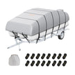 VEVOR Pontoon Boat Cover, 23'-24' Waterproof Trailerable Pontoon Cover, 800D Marine Grade PU Oxford Fabric, with Motor Cover, 16 Windproof Buckle Straps, Fits for 23'-24'L, Beam Width to 102