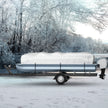 VEVOR Pontoon Boat Cover, Fit for 25'-28' Boat, Heavy Duty 600D Marine Grade Oxford Fabric, UV Resistant Waterproof Trailerable Boat Cover w/ 2 Support Poles and 7 Wind-proof Straps, Gray