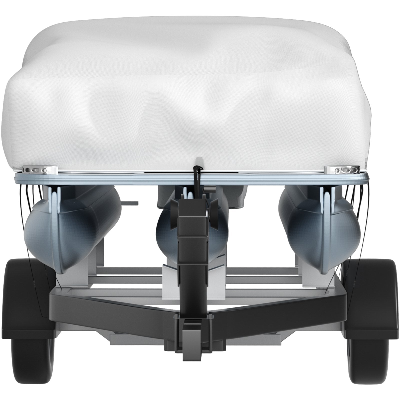 VEVOR Pontoon Boat Cover, Fit for 25'-28' Boat, Heavy Duty 600D Marine Grade Oxford Fabric, UV Resistant Waterproof Trailerable Boat Cover w/ 2 Support Poles and 7 Wind-proof Straps, Gray