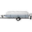 VEVOR Pontoon Boat Cover, Fit for 25'-28' Boat, Heavy Duty 600D Marine Grade Oxford Fabric, UV Resistant Waterproof Trailerable Boat Cover w/ 2 Support Poles and 7 Wind-proof Straps, Gray