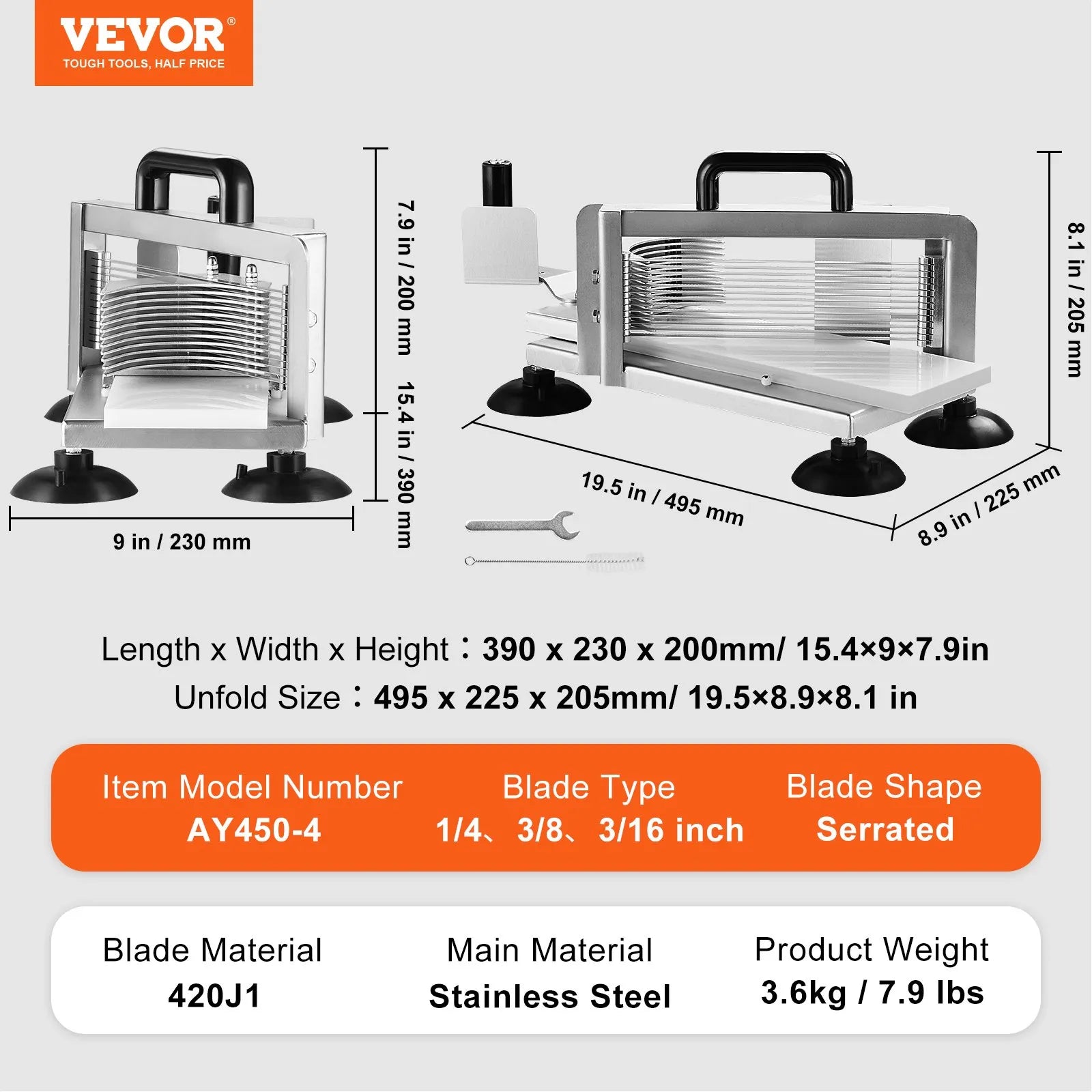 VEVOR Commercial Tomato Slicer, 1/4