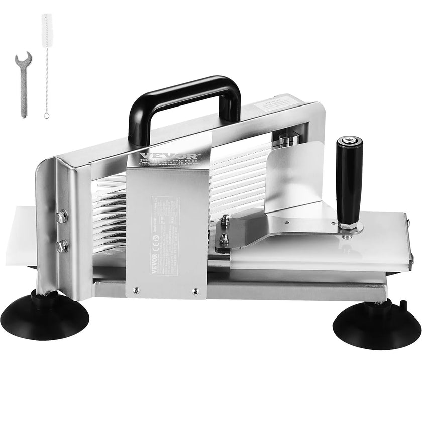 VEVOR Commercial Tomato Slicer, 1/4 inch Tomato Cutter Slicer, Stainless Steel Heavy Duty Tomato Slicer Machine, Manual Tomato Slicer with Non-slip Feet, for Cutting Tomatoes, Cucumbers, Bananas