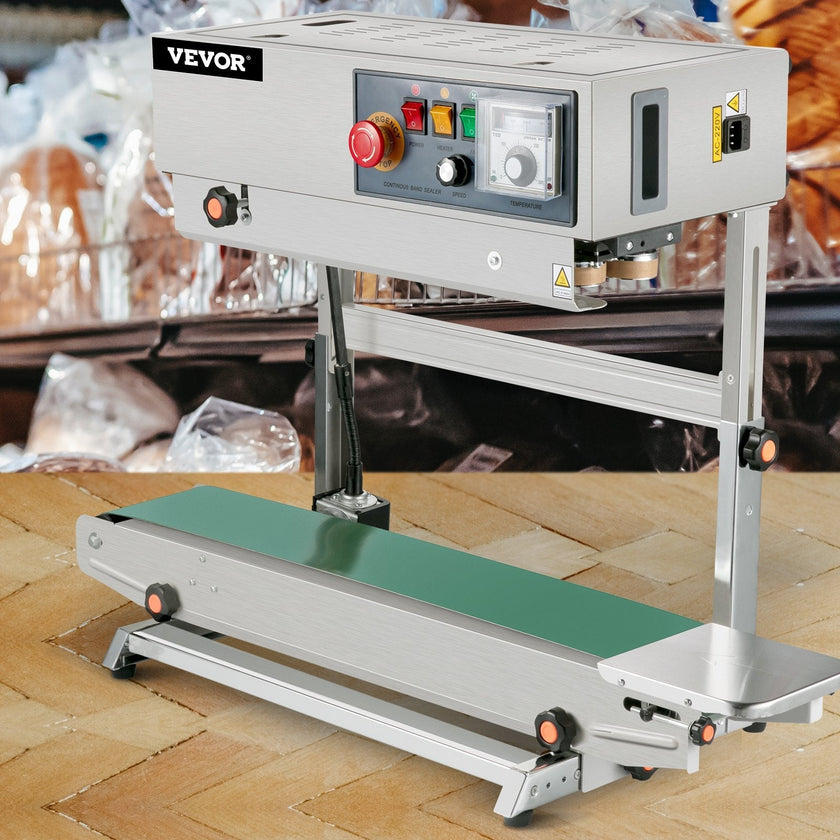 VEVOR FR-770 Continuous Band Sealer, Automatic Band Sealer with Digital Temperature Control, (Vertical)
