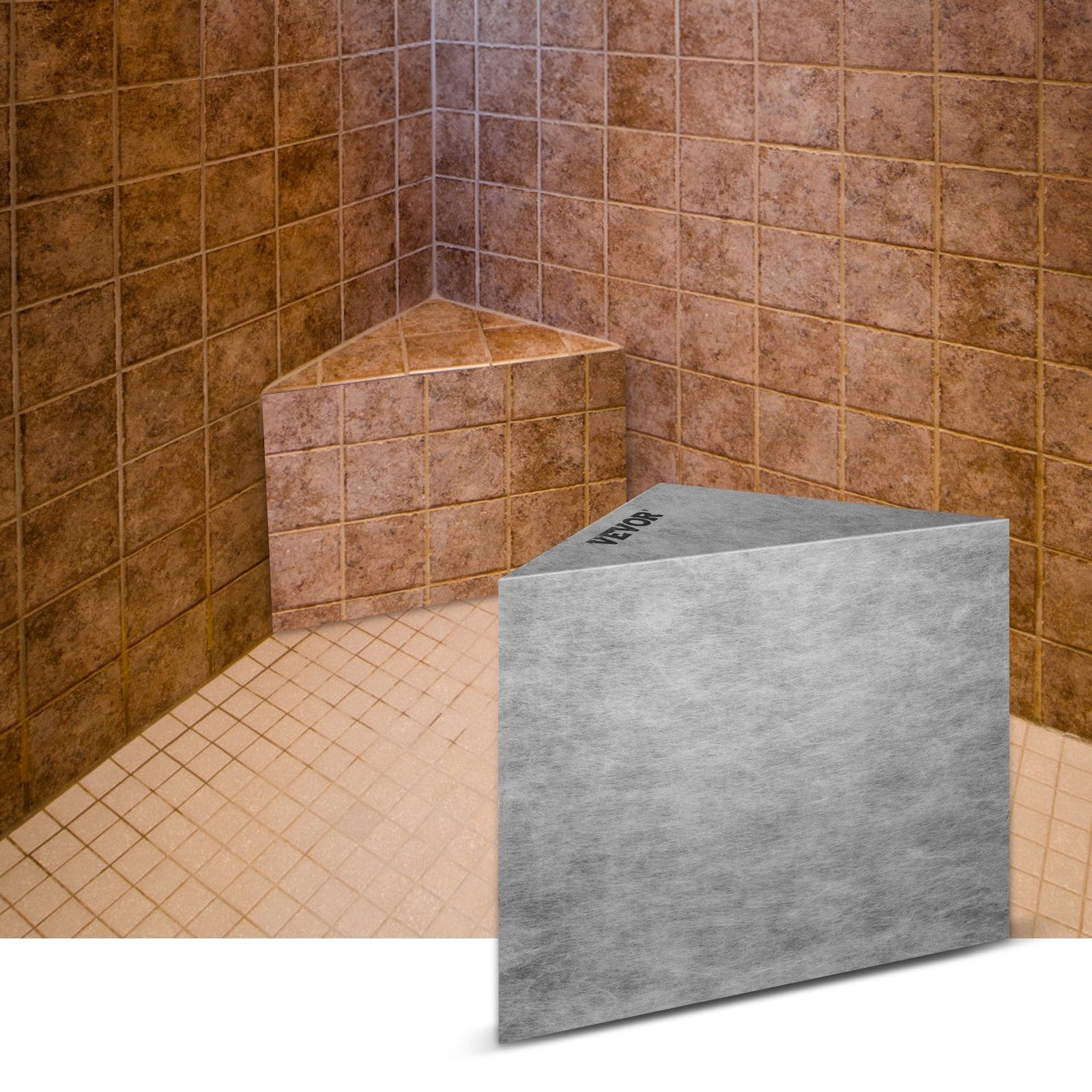 VEVOR Tile Shower Seat, 22.4