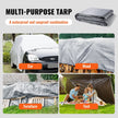 VEVOR Tarp Waterproof 16x20 ft, Plastic Poly Tarp Cover 10 Mil, Multi Purpose Tear UV and Temperature Resistant Outdoor Tarpaulin with High Durability Reinforced Grommets (Silver/Brown)