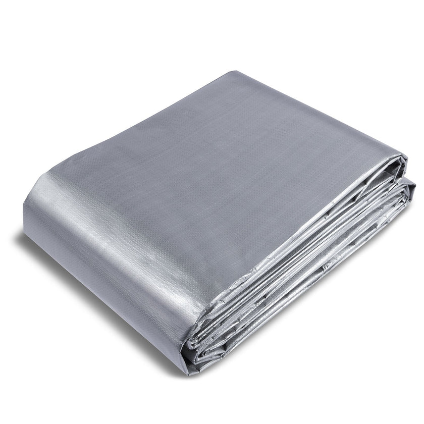 VEVOR Tarp Waterproof 16x20 ft, Plastic Poly Tarp Cover 10 Mil, Multi Purpose Tear UV and Temperature Resistant Outdoor Tarpaulin with High Durability Reinforced Grommets (Silver/Brown)