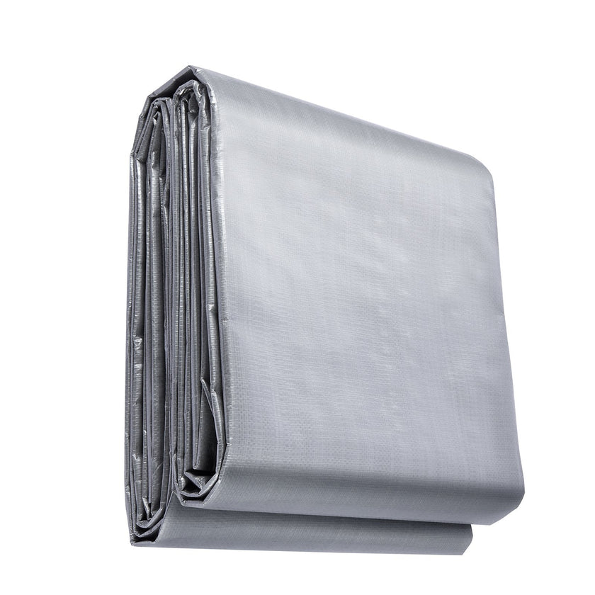 VEVOR Tarp Waterproof 16x20 ft, Plastic Poly Tarp Cover 10 Mil, Multi Purpose Tear UV and Temperature Resistant Outdoor Tarpaulin with High Durability Reinforced Grommets (Silver/Brown)