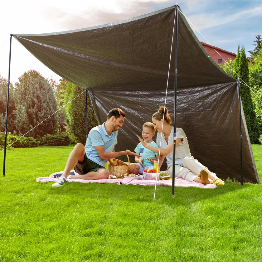 VEVOR Tarp Waterproof 20x30 ft, Plastic Poly Tarp Cover 10 Mil, Multi Purpose Tear UV and Temperature Resistant Outdoor Tarpaulin with High Durability Reinforced Grommets (Silver/Brown)