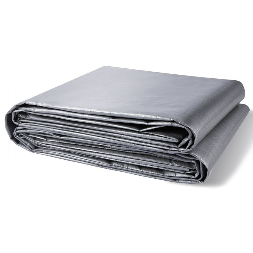 VEVOR Tarp Waterproof 20x30 ft, Plastic Poly Tarp Cover 10 Mil, Multi Purpose Tear UV and Temperature Resistant Outdoor Tarpaulin with High Durability Reinforced Grommets (Silver/Brown)