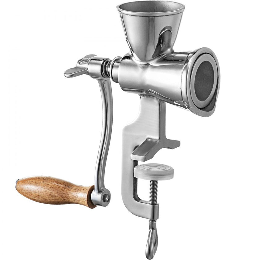 VEVOR Manual Grain Grinder, Stainless Steel Manual Grain Mill,Countertop Clamp Design Manual Coffee Bean Grinder,Wooden Handle Wheat Grinder Hand Crank For Grinding Coffee Beans Corn Wheat