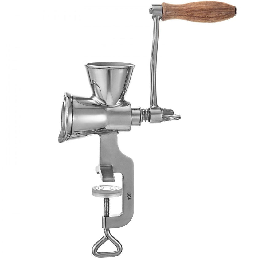 VEVOR Manual Grain Grinder, Stainless Steel Manual Grain Mill,Countertop Clamp Design Manual Coffee Bean Grinder,Wooden Handle Wheat Grinder Hand Crank For Grinding Coffee Beans Corn Wheat