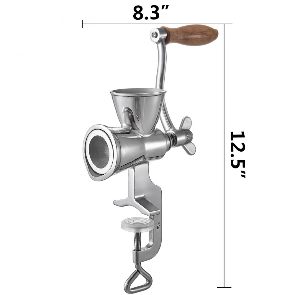 VEVOR Manual Grain Grinder, Stainless Steel Manual Grain Mill,Countertop Clamp Design Manual Coffee Bean Grinder,Wooden Handle Wheat Grinder Hand Crank For Grinding Coffee Beans Corn Wheat