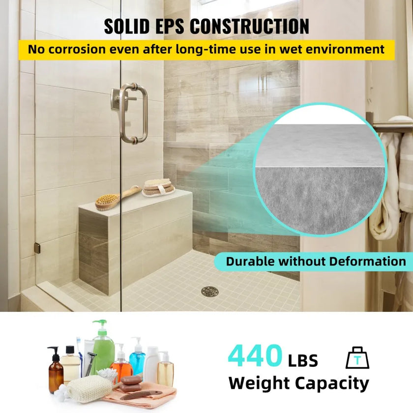 VEVOR Tile Shower Seat, 38.2