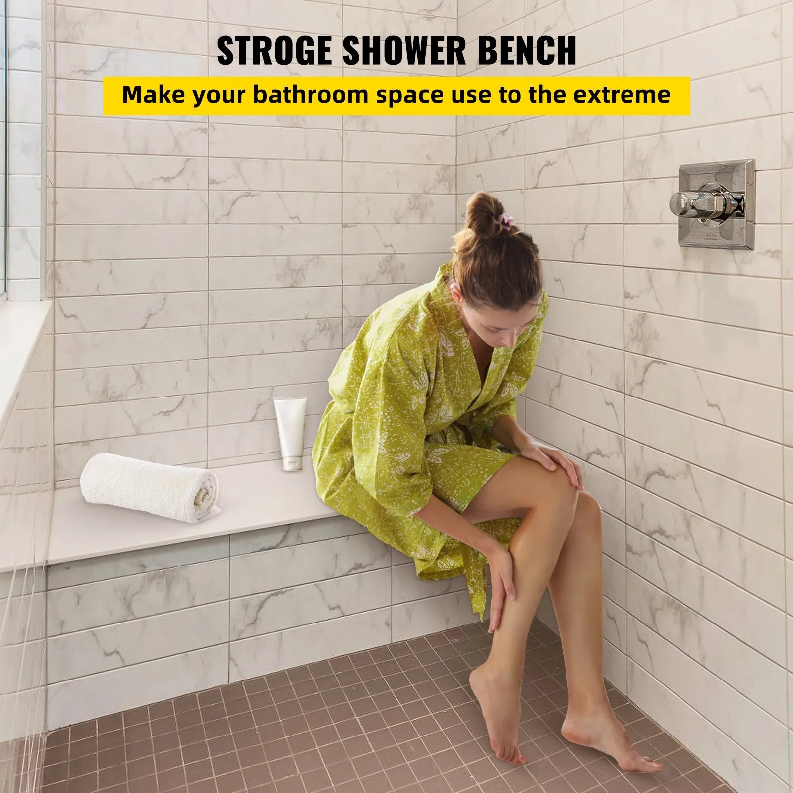 VEVOR Tile Shower Seat, 47.2