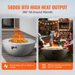 VEVOR Propane Fire Pit Outdoor Concrete Gas Fire Pit 39 in Tabletop 50000 BTU