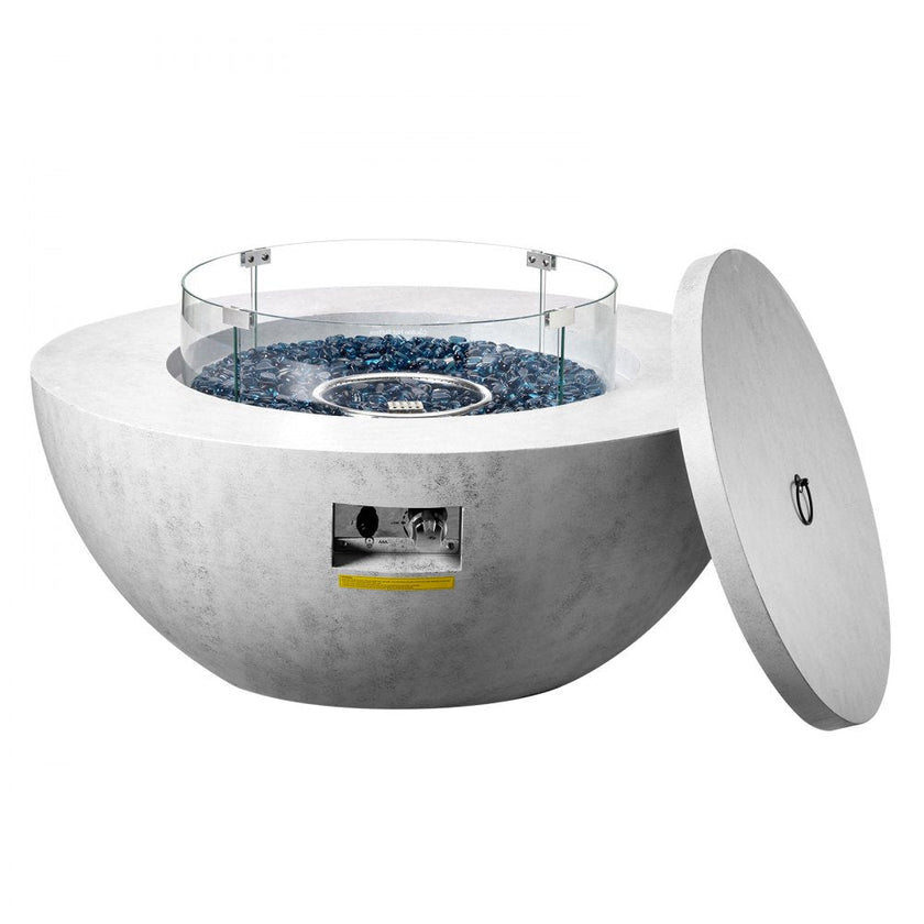 VEVOR Propane Fire Pit Outdoor Concrete Gas Fire Pit 39 in Tabletop 50000 BTU