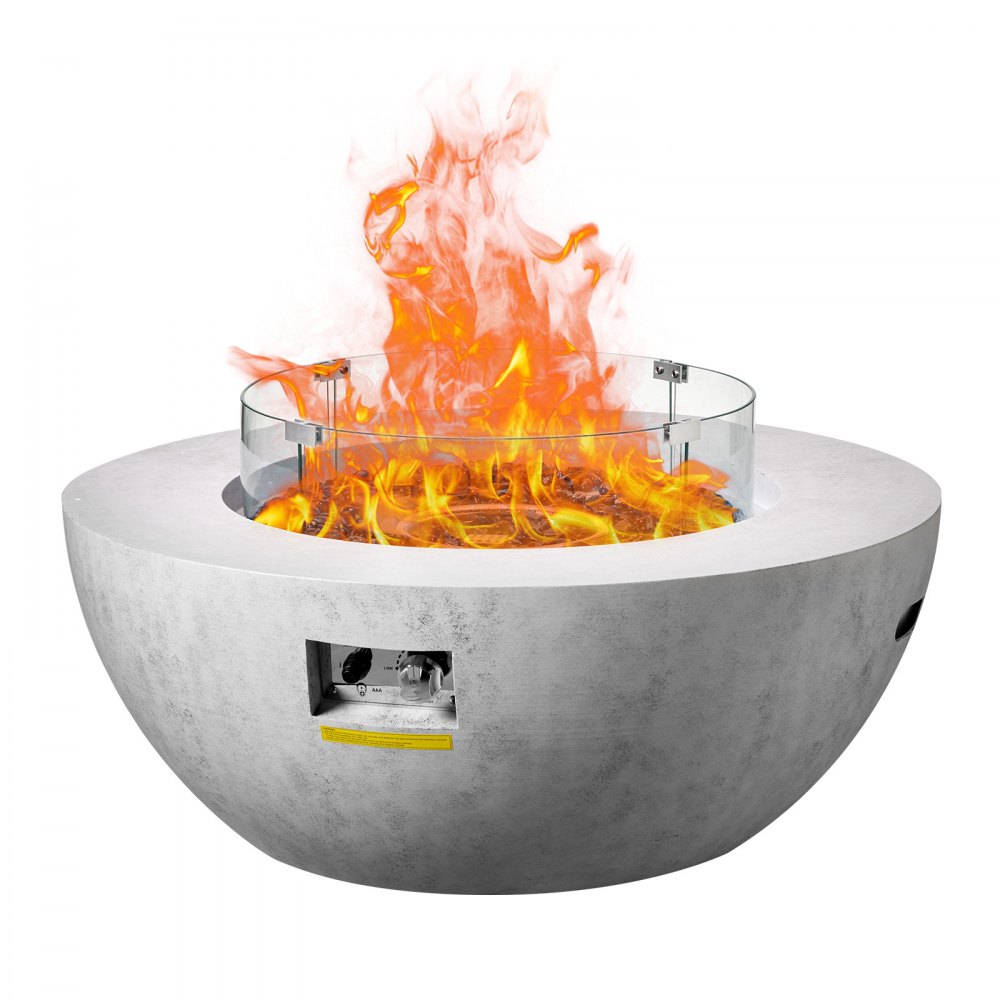 VEVOR Propane Fire Pit Outdoor Concrete Gas Fire Pit 39 in Tabletop 50000 BTU