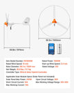 1000W 12V Wind Turbine Generator Kit with Hybrid Wind & Solar Controller, 3-Blade Permanent Magnet Power System