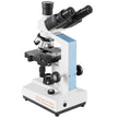 VEVOR Compound Trinocular Microscope, 40X-5000X Magnification, Trinocular Compound Lab Microscope with LED Illumination & External Interface, Two-Layer Mechanical Stage, Includes Microscope Slides