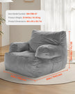 VEVOR Bean Bag Chair BeanBag Sofa Chair with Armrests for Adults Plush Grey