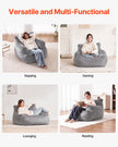 VEVOR Bean Bag Chair BeanBag Sofa Chair with Armrests for Adults Plush Grey
