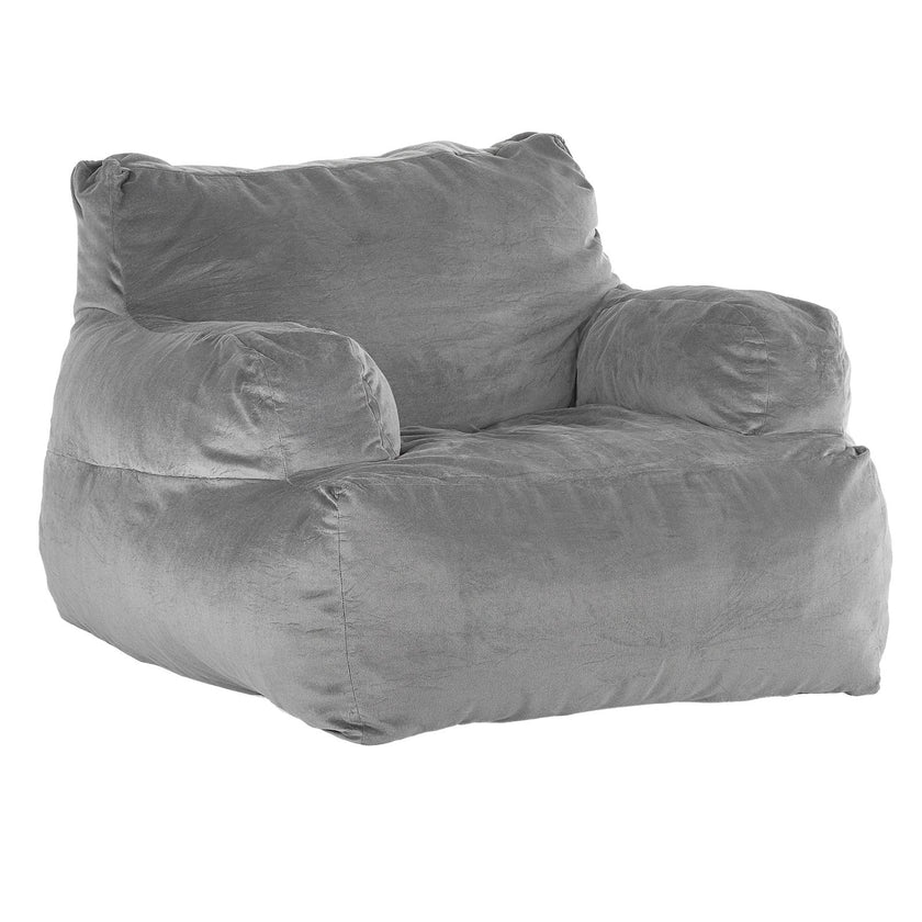 VEVOR Bean Bag Chair BeanBag Sofa Chair with Armrests for Adults Plush Grey