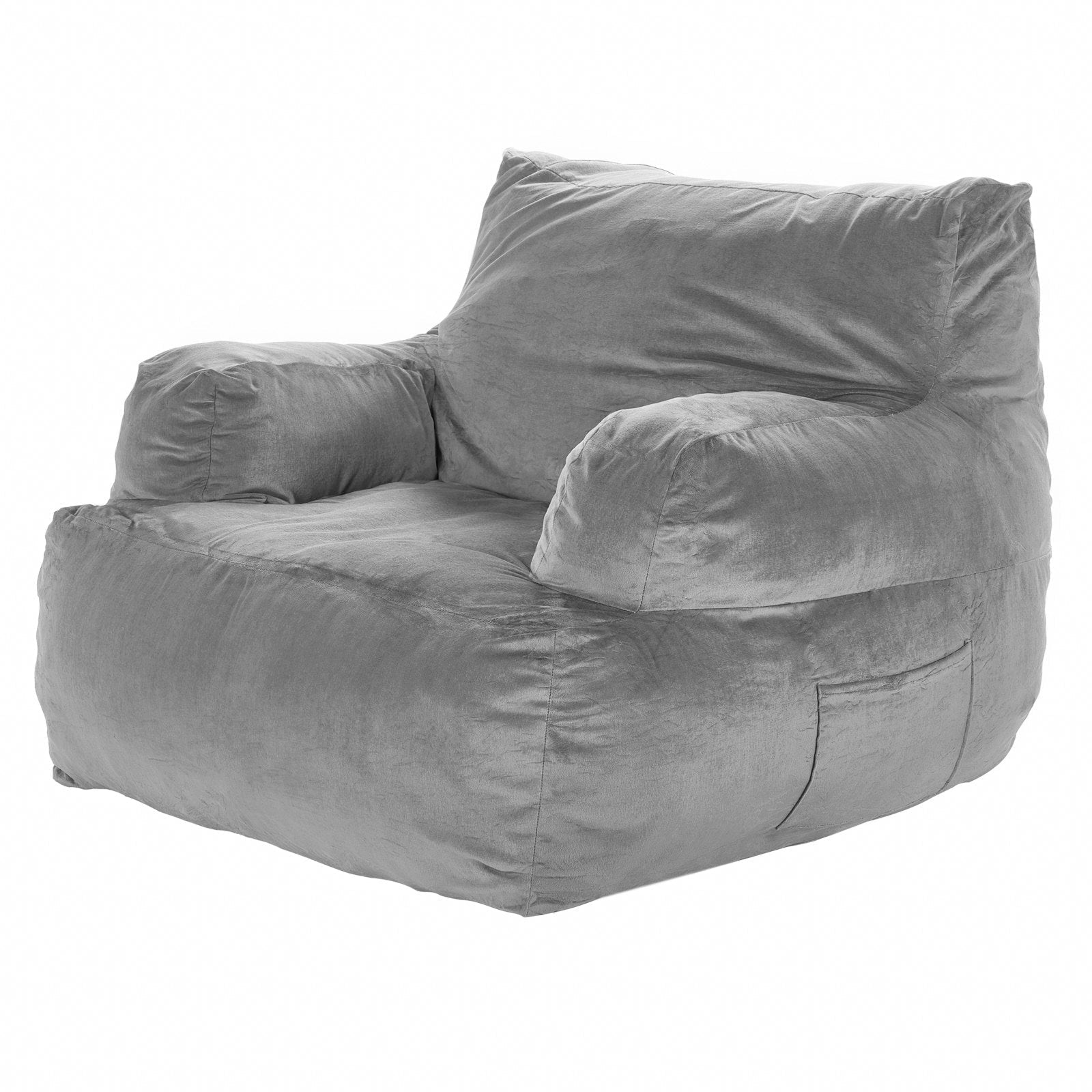 VEVOR Bean Bag Chair BeanBag Sofa Chair with Armrests for Adults Plush Grey