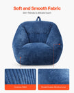VEVOR 3 feet Bean Bag Chair with Soft Armrests and Storage Pocket Blue