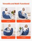 VEVOR 3 feet Bean Bag Chair with Soft Armrests and Storage Pocket Blue