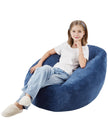 VEVOR 3 feet Bean Bag Chair with Soft Armrests and Storage Pocket Blue