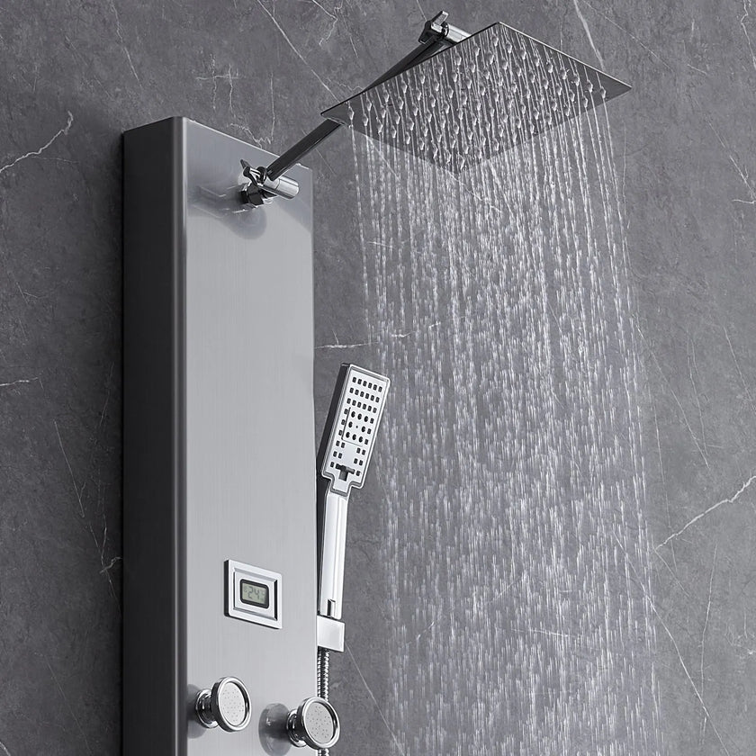 VEVOR Shower Panel System, 6 Shower Modes, Digital Display Shower Panel Tower, Rainfall, 8 Massage Jets, Tub Spout, 3-Setting Handheld Shower Head 59