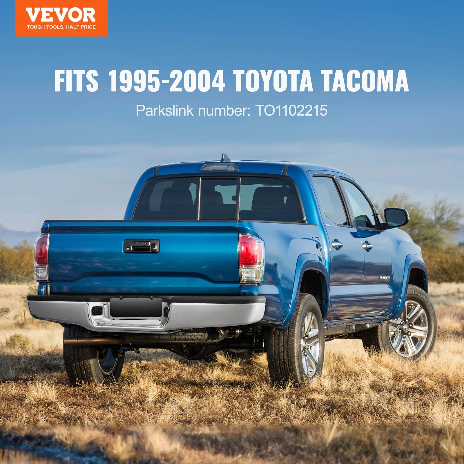 VEVOR Rear Step Bumper Chrome Steel Bumper Assembly for 1995-2004-Toyota Tacoma